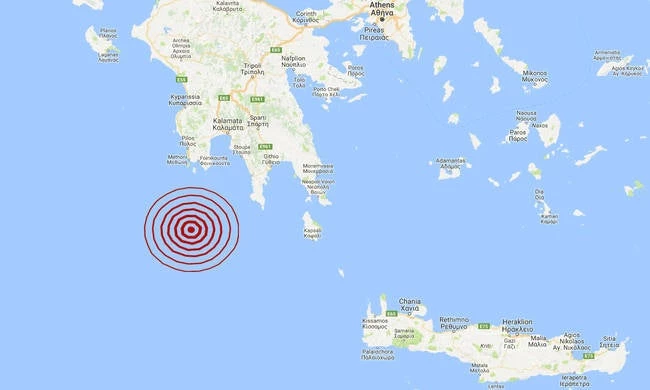 Σεισμός 3,5 Ρίχτερ νότια της Πελοποννήσου